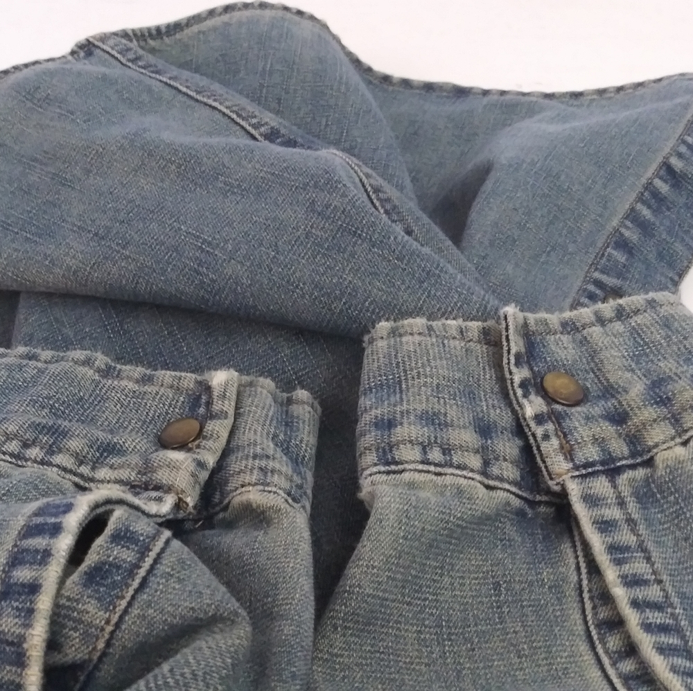 Bugle Boy blue denim long sleeve shirt men size M - Picture 5 of 5